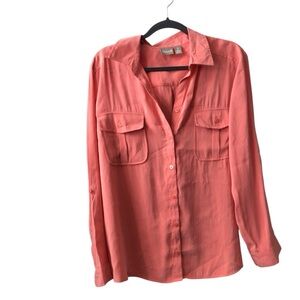 Chico's Vibrant Coral Button-Down Shirt